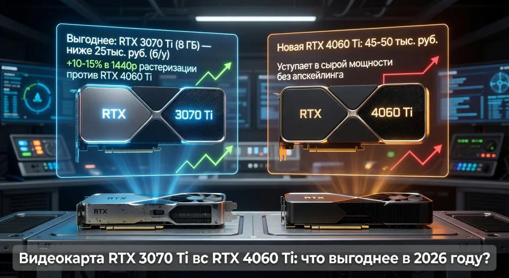 Видеокарта RTX 3070 Ti vs RTX 4060 Ti: что выгоднее в 2026: какие модели актуальны и стоят своих денег в 2026