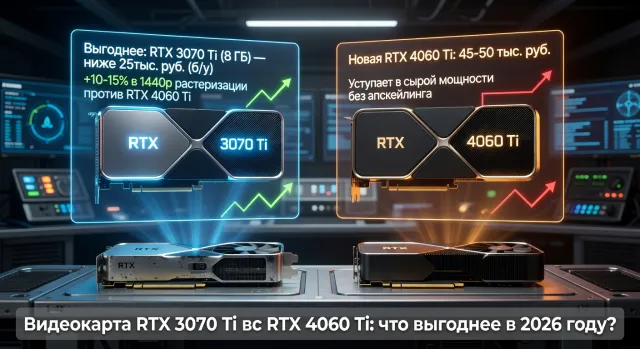 Видеокарта RTX 3070 Ti vs RTX 4060 Ti: что выгоднее в 2026: какие модели актуальны и стоят своих денег в 2026